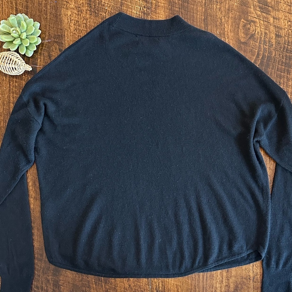 Madewell | Black Mock Neck Wool Blend Sweater, Size L - Picture 3 of 7
